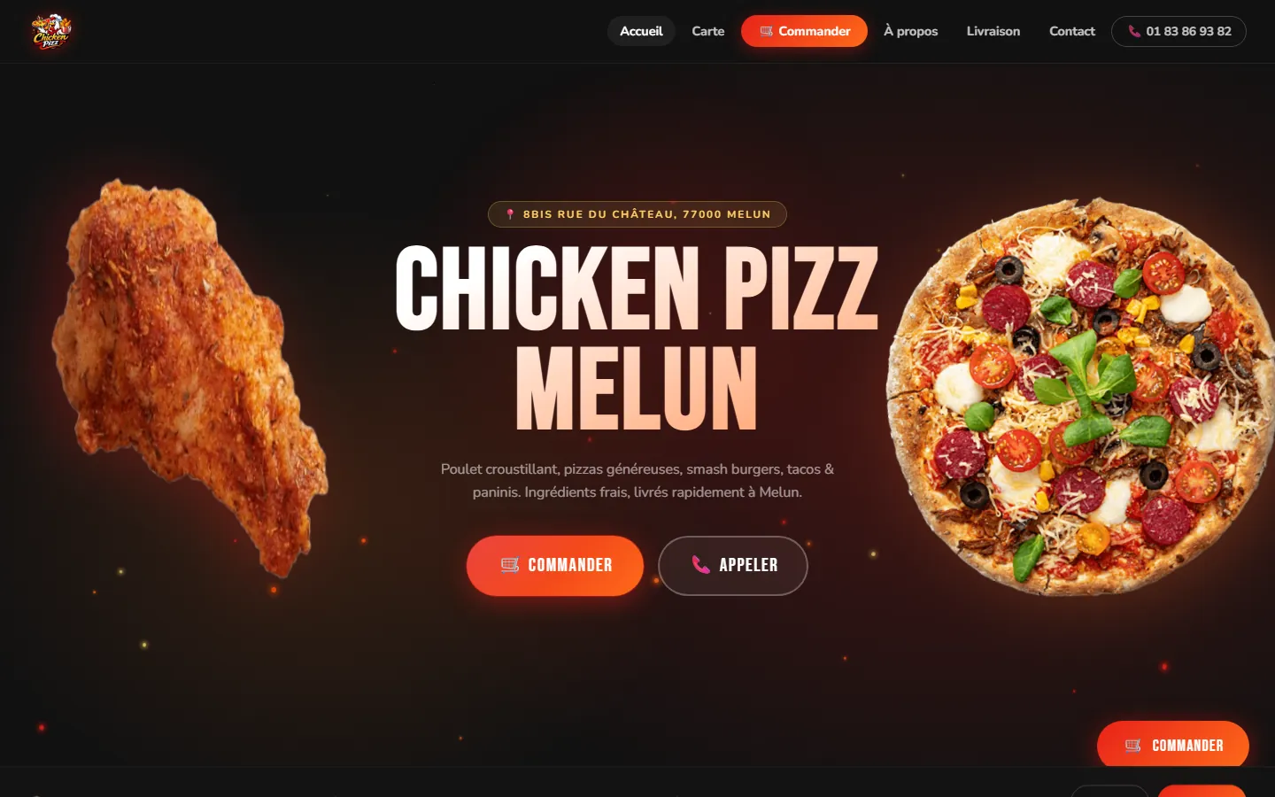 Homepage of Chicken Pizz Melun