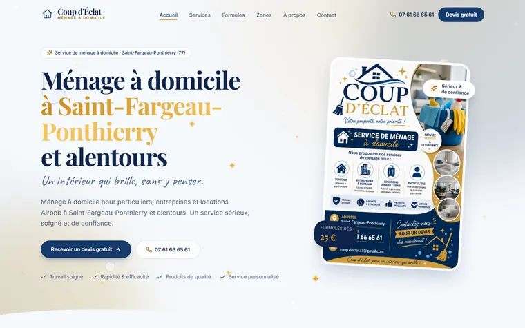 Page d’accueil du site Coup d’Éclat