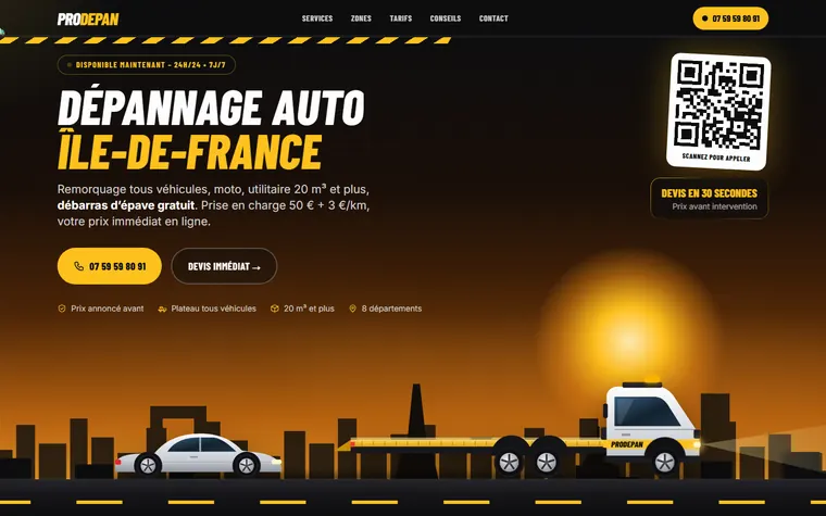 Page d’accueil du site ProDepan
